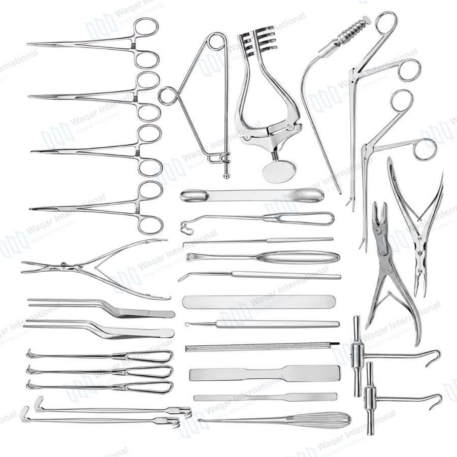 Craniotomy Instrument Set 32 PCS — neuro surgical manufactured by Waqar International, Sialkot