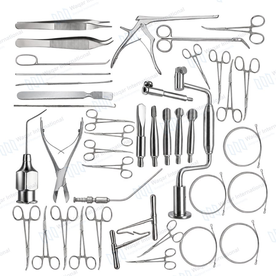 98 PCS Stainless Steel Cranial Surgery Instrument Set — neuro surgical manufactured by Waqar International, Sialkot