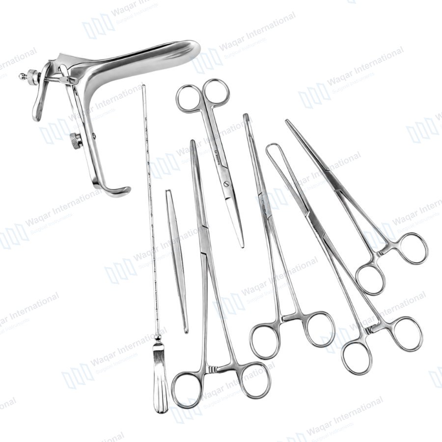 5 PCS Stainless Steel IUD Insertion Kit Intrauterine — surgical instruments manufactured by Waqar International, Sialkot