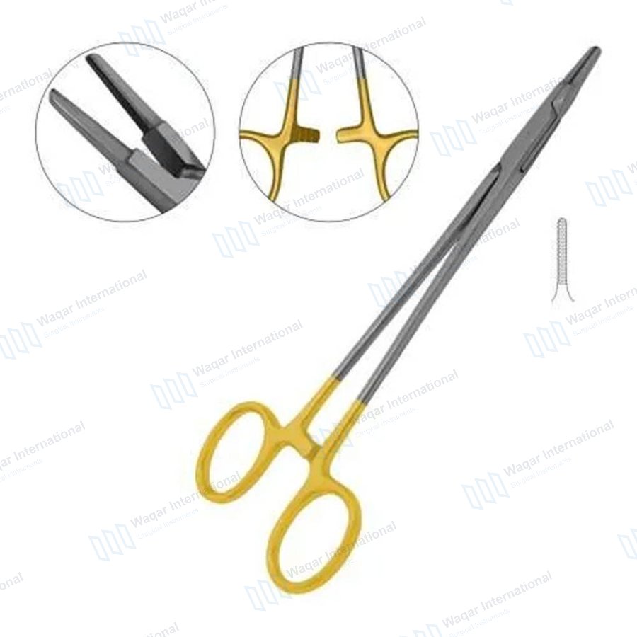 18cm Tungsten Carbide Stainless Steel Surgical Needle Holder — surgical instruments manufactured by Waqar International, Sialkot