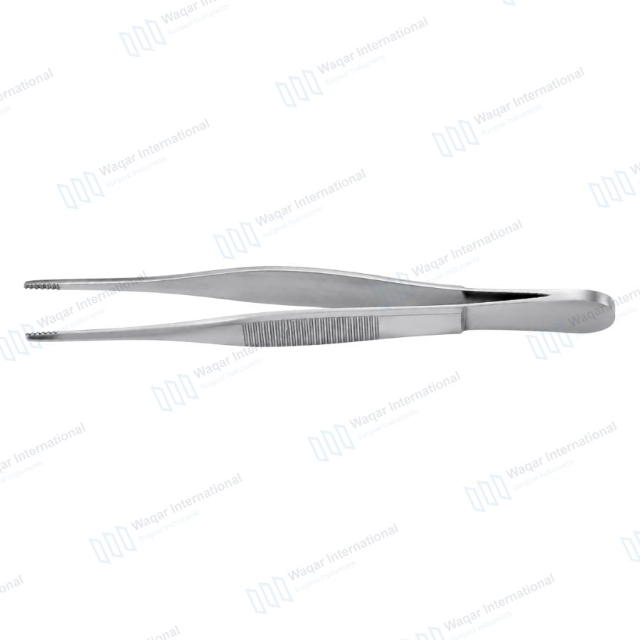 Thumb Dressing Forceps Teeth Surgical Tissue Pickup Forceps — dental instruments manufactured by Waqar International, Sialkot