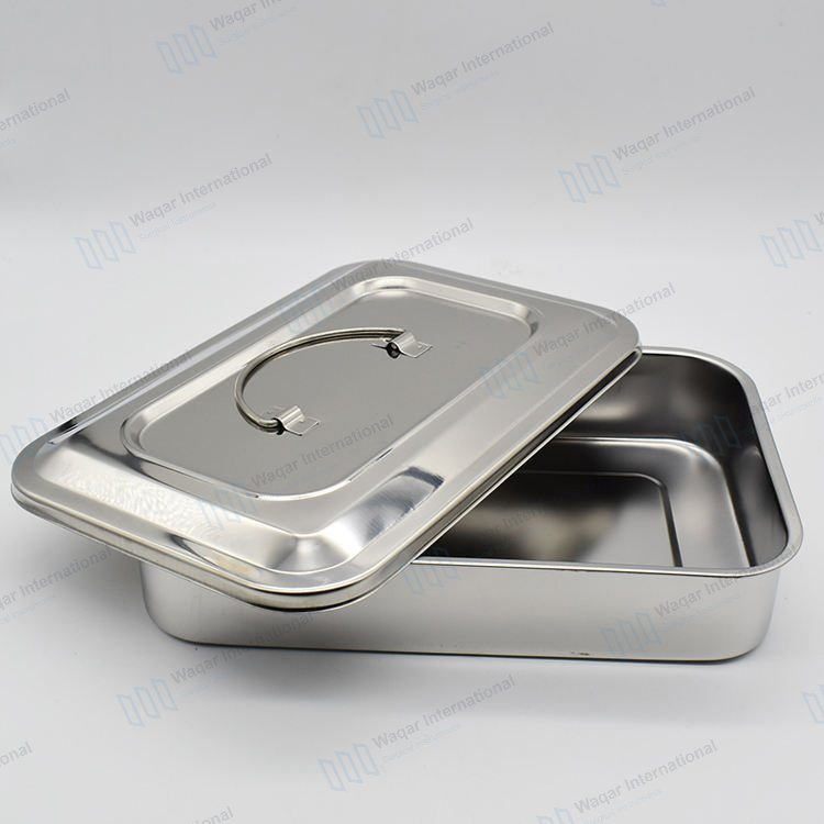Reusable Dental Surgical Tray Autoclavable Stainless Steel Instrument Holder — dental instruments manufactured by Waqar International, Sialkot