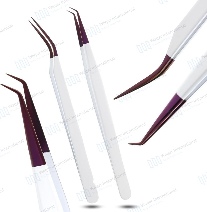 Stainless Steel Eyelash Extension Tweezers Anti-Static — beauty instruments manufactured by Waqar International, Sialkot