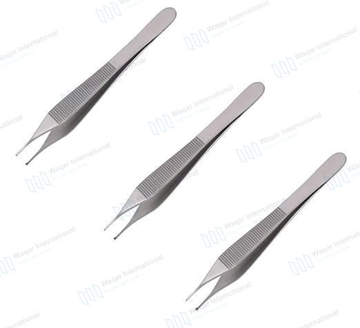 Dissecting Tissue Thumb Forceps Lab Multi-Purpose Tweezers Blunt 1x2 — dental instruments manufactured by Waqar International, Sialkot