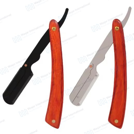 (Blade Not Included) Stainless Steel Barber Straight Edge Razor — beauty instruments manufactured by Waqar International, Sialkot