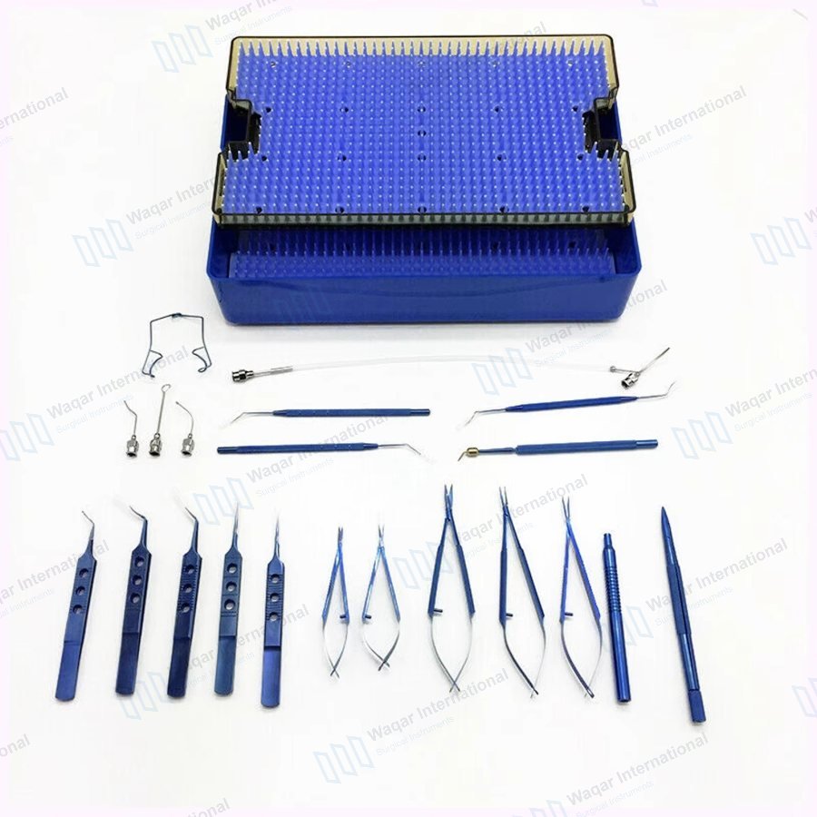 21 Piece Stainless Steel Cataract Instrument Set — eye instruments manufactured by Waqar International, Sialkot