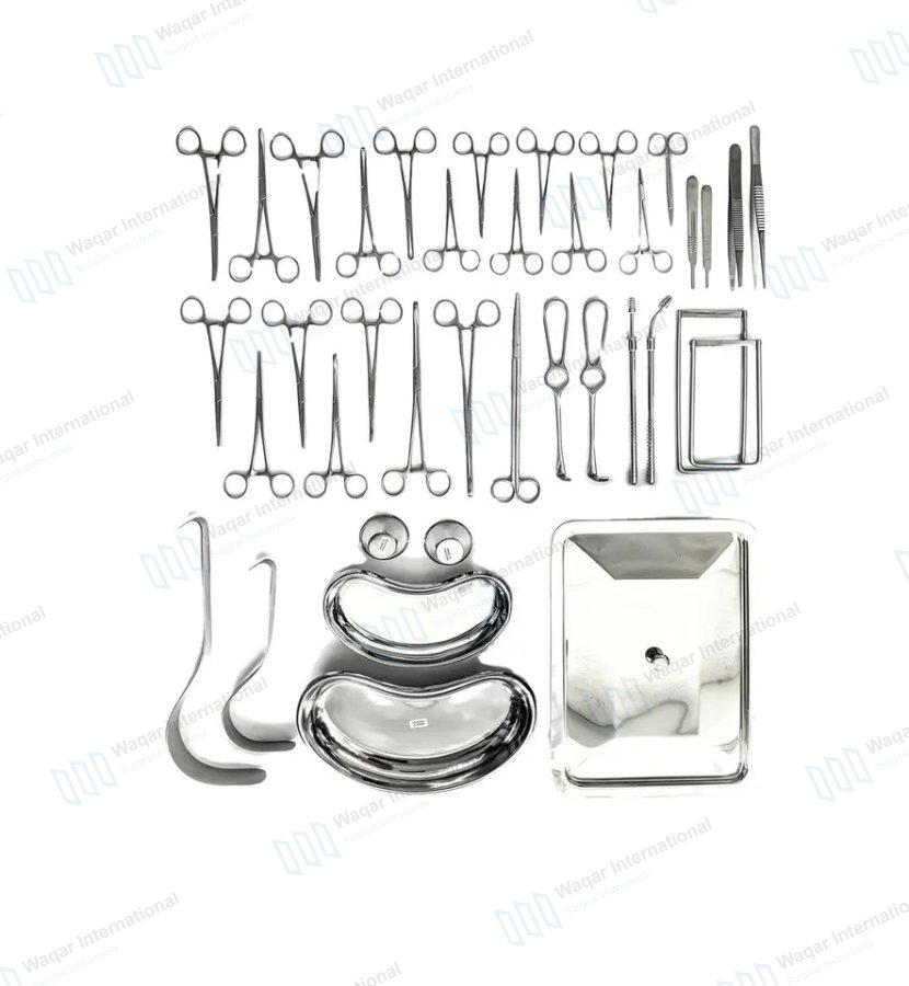 61 Piece Hernia Appendix Surgery Instrument Set — surgical instruments manufactured by Waqar International, Sialkot