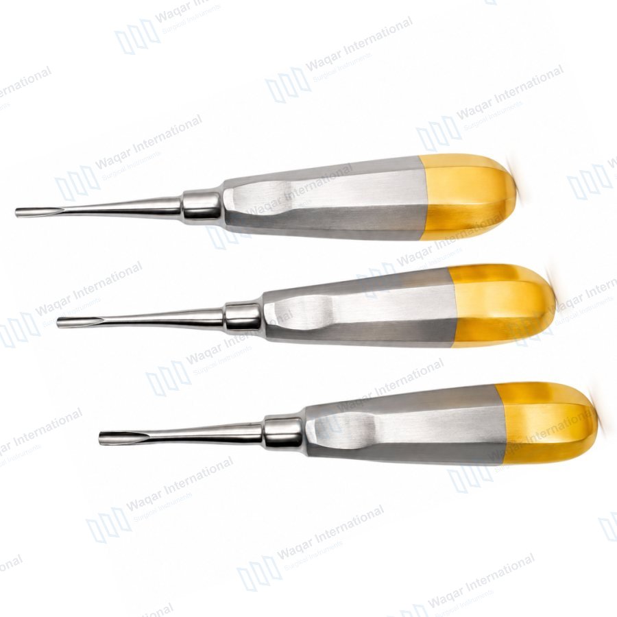Dental Straight Elevators Set 3PCS Tooth Extraction Surgical Tools — dental instruments manufactured by Waqar International, Sialkot