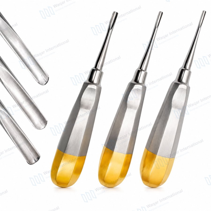 3 Piece Dental Straight Extraction Elevator Set — dental instruments manufactured by Waqar International, Sialkot
