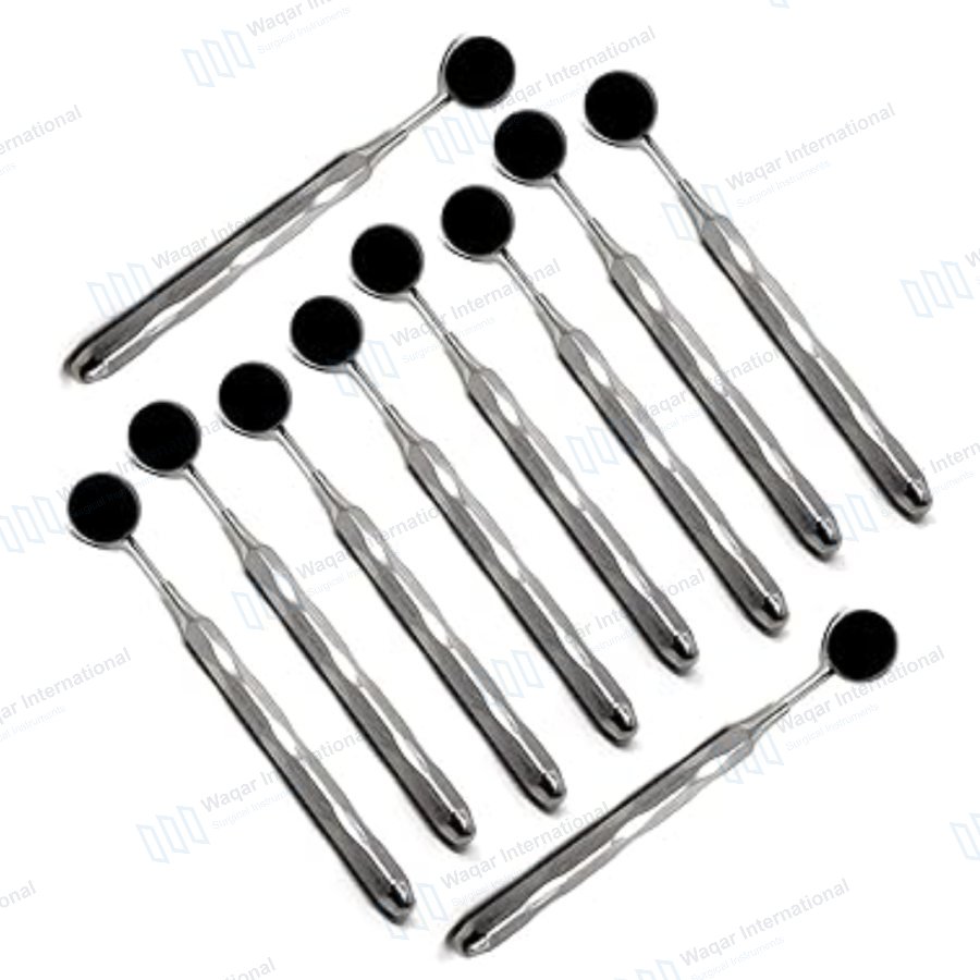 Set of 10 PCS Hollow Handle Dental Mouth Mirrors — dental instruments manufactured by Waqar International, Sialkot