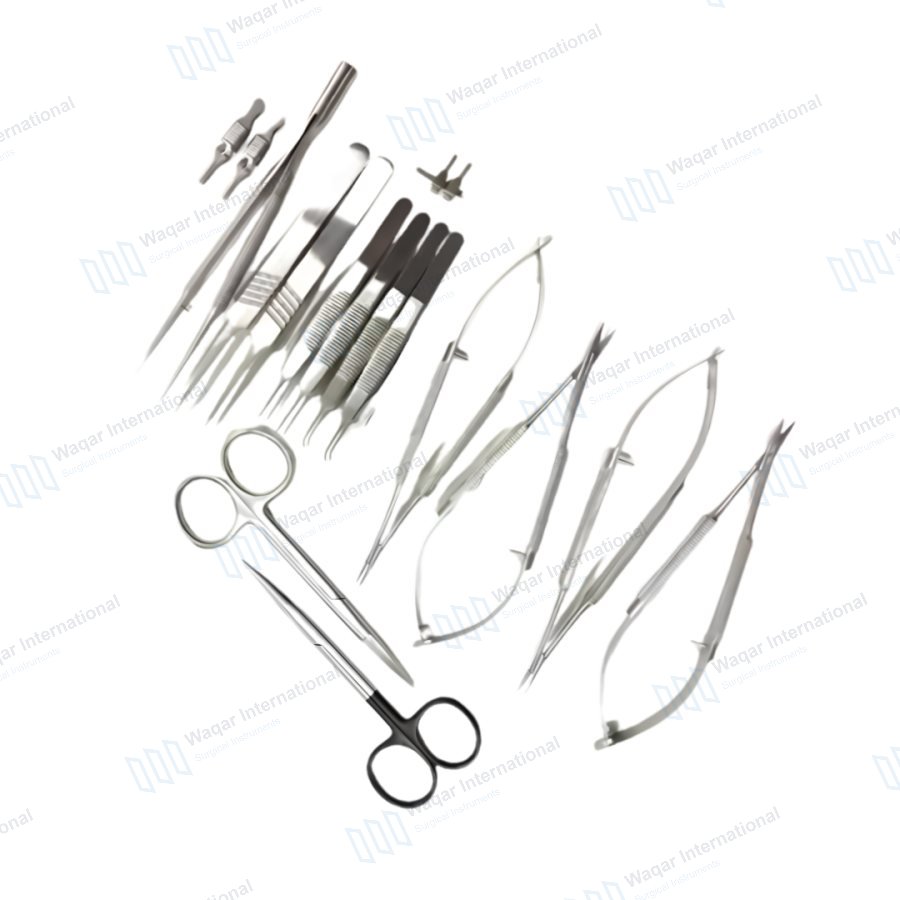 17 PCS Stainless Steel Micro Surgical Instrument — surgical instruments manufactured by Waqar International, Sialkot
