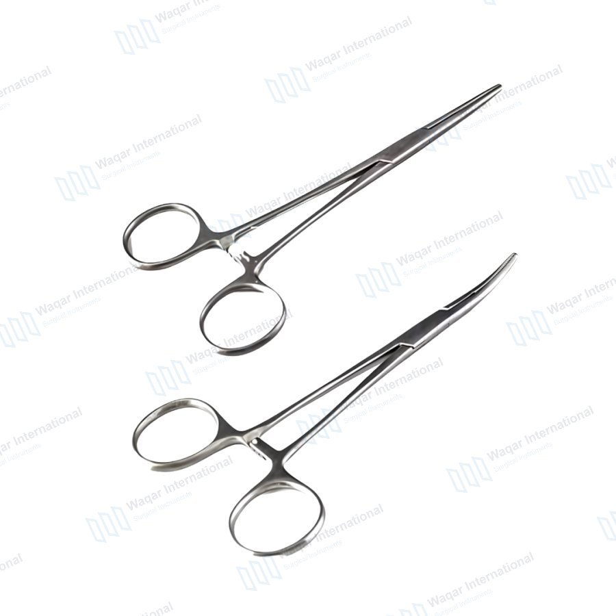 Kelly Hemostatic Forceps Straight & Curved Stainless Steel Surgical — surgical instruments manufactured by Waqar International, Sialkot