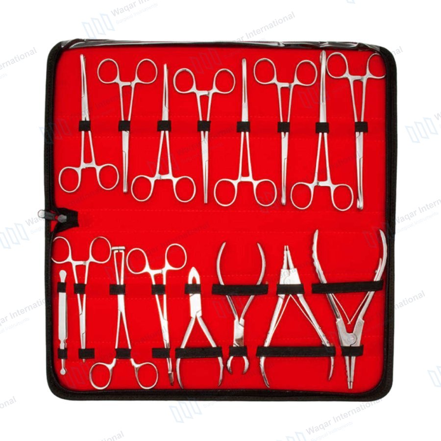 16 Pcs Septum Body Piercing Forceps — ent instruments manufactured by Waqar International, Sialkot