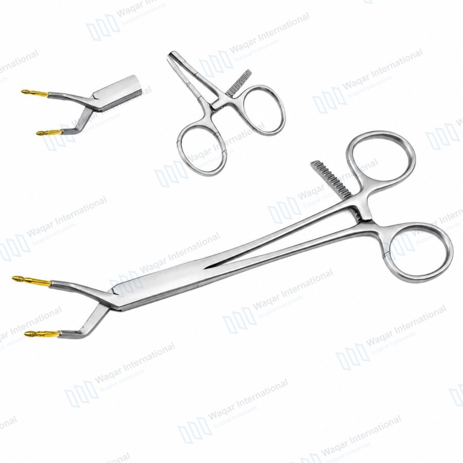 Keramo Grip Forceps 14.5 Cm TC Root Curved — surgical instruments manufactured by Waqar International, Sialkot