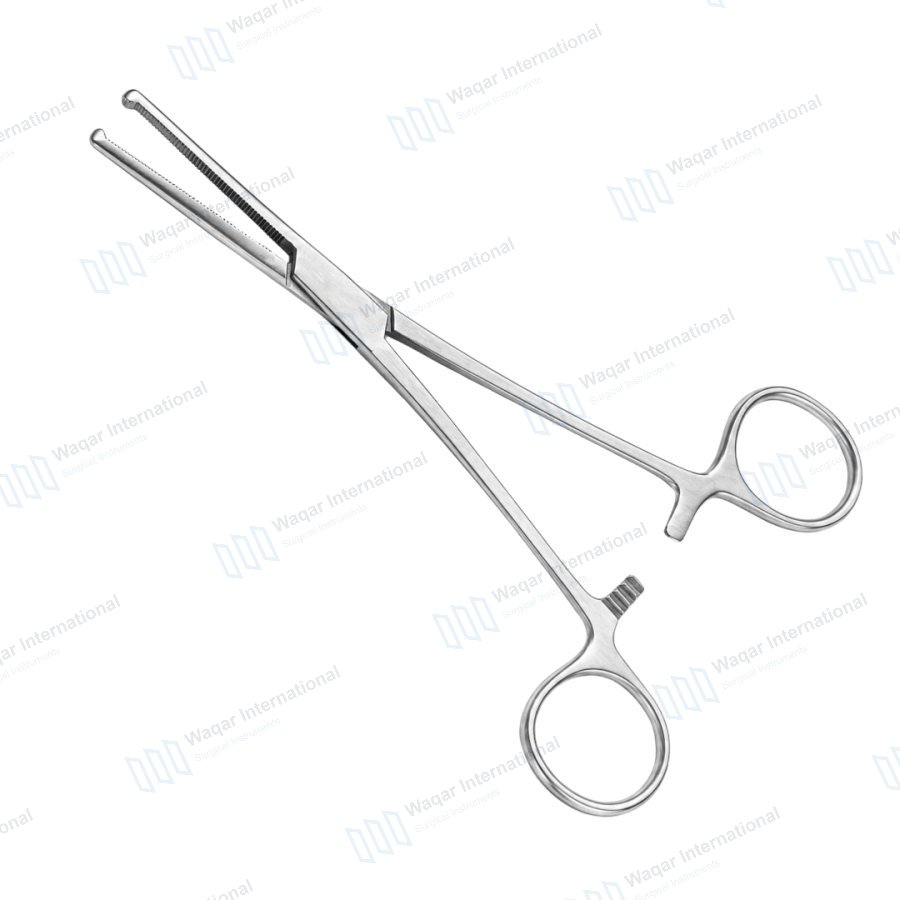 Straight Rochester Ochsner Forceps 1x2 Teeth Locking Tissue Clamp — ent instruments manufactured by Waqar International, Sialkot