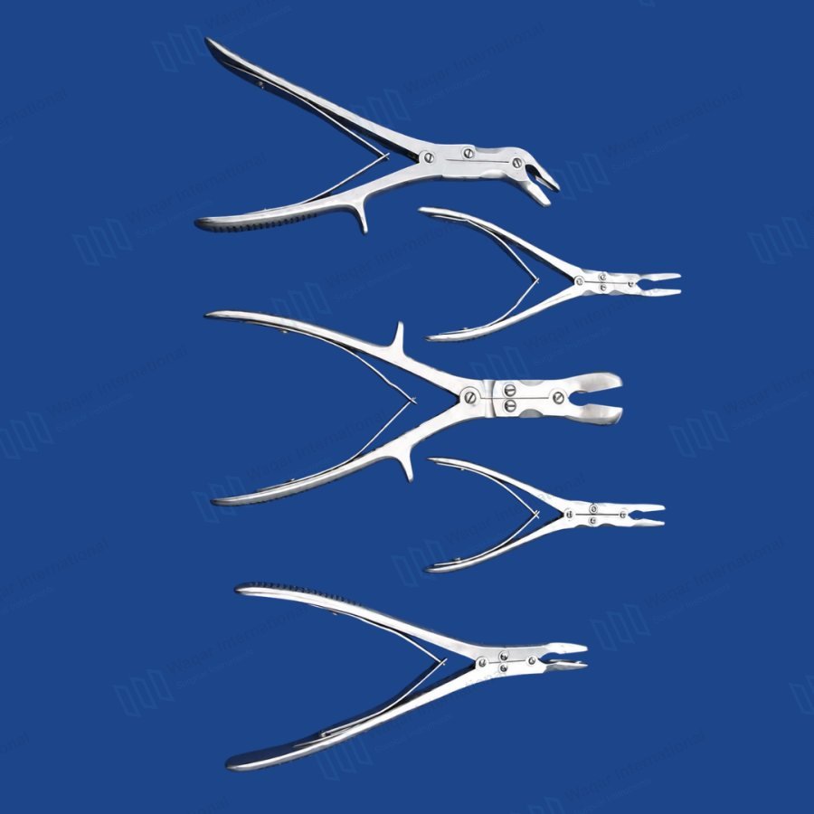 Complete Orthopedic Rongeurs & Gouges 5PCS Surgical Instrument Set — orthopedic instruments manufactured by Waqar International, Sialkot