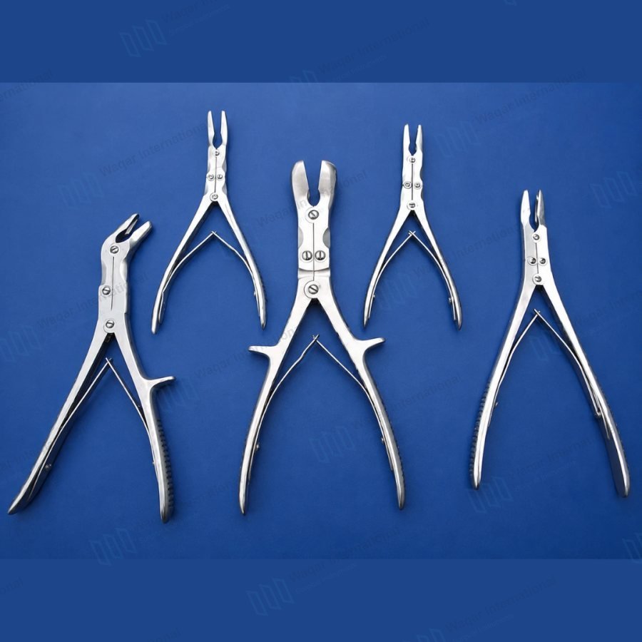 Orthopedic Rongeurs & Gouges Set of 5 Bone Surgery — orthopedic instruments manufactured by Waqar International, Sialkot