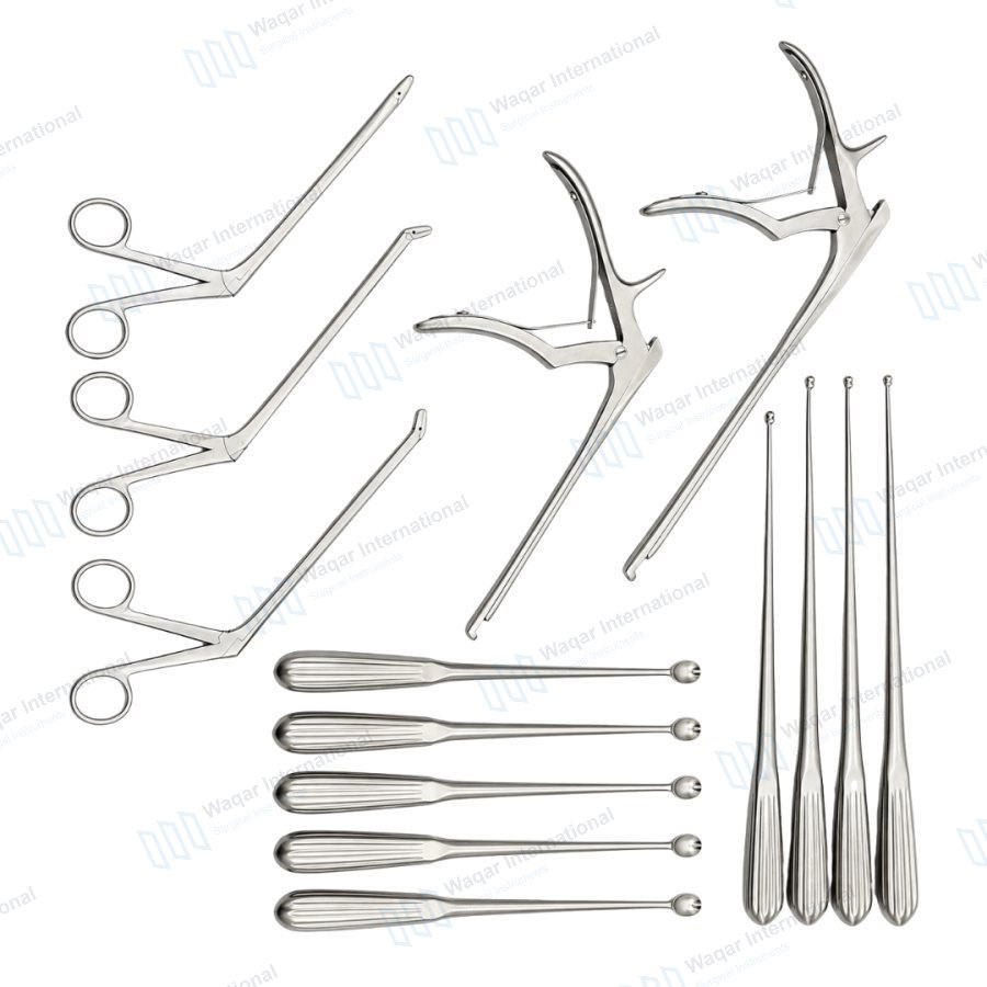 Stainless Steel 14-Piece Neurosurgical Laminectomy Instrument Set — neuro surgical manufactured by Waqar International, Sialkot