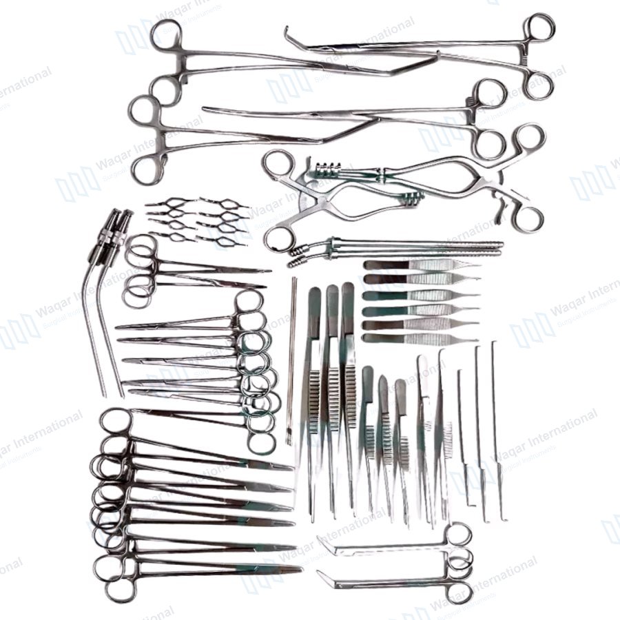 50PCS Vascular Surgery Instrument Set Cardiovascular Operating — surgical instruments manufactured by Waqar International, Sialkot