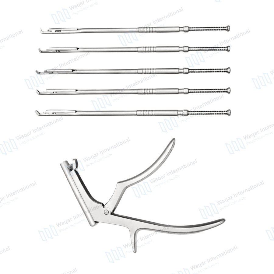 Rotating Kerrison Rongeur Set Interlaminar Spine Surgical Instruments — orthopedic instruments manufactured by Waqar International, Sialkot