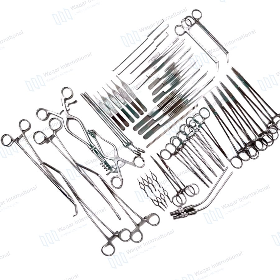 Vascular Surgery Retractor Instrument Set 50 Pcs — surgical instruments manufactured by Waqar International, Sialkot