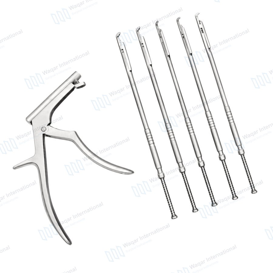 Complete Interlaminar Kerrison Rotating Rongeur Set Precision Spine Surgery — orthopedic instruments manufactured by Waqar International, Sialkot