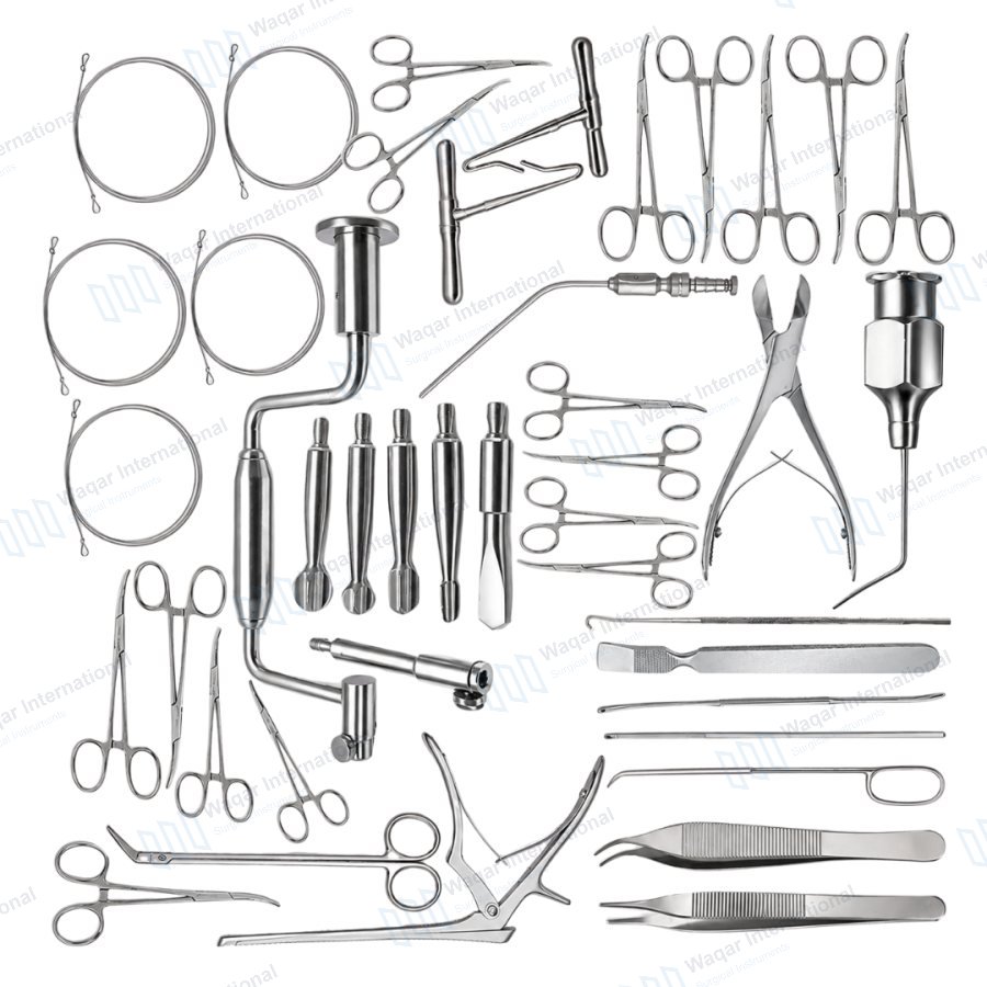 Complete Neurosurgery Instrument Set Brain Cranial Microsurgery Instruments — neuro surgical manufactured by Waqar International, Sialkot