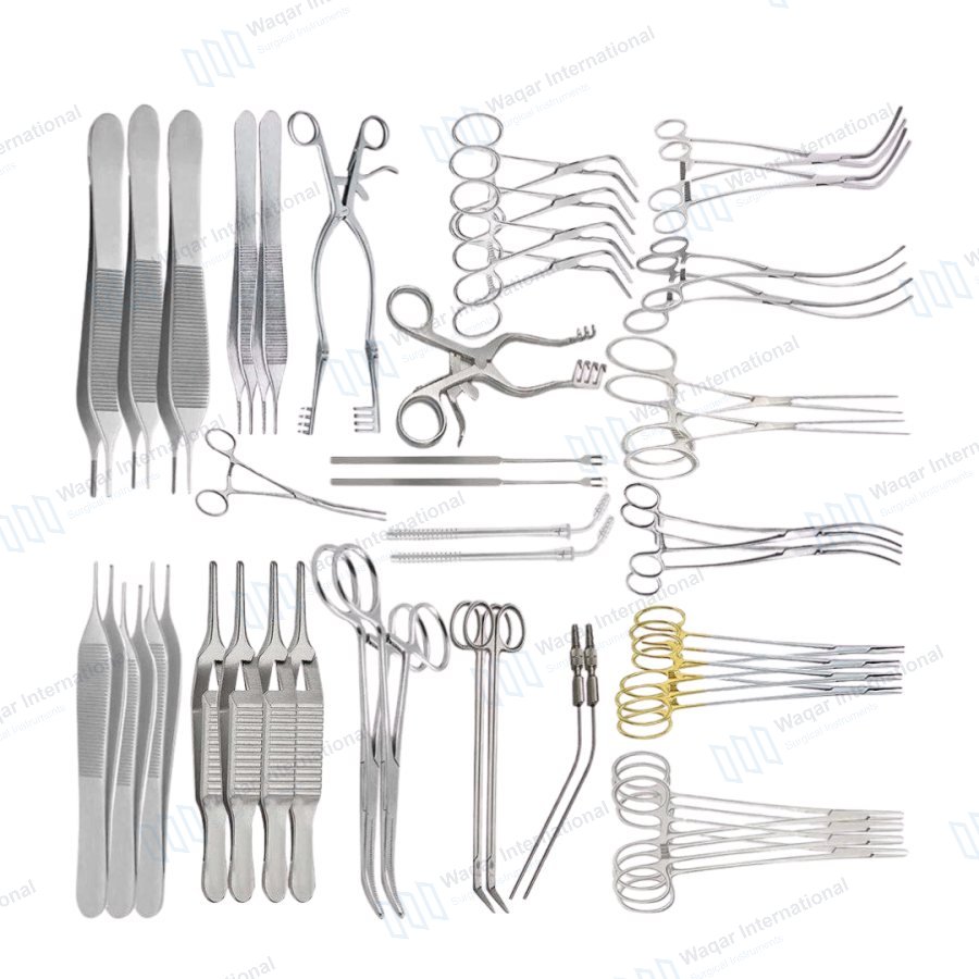 Complete Abdominal Vascular Surgery Set Cardiovascular Surgical Instruments — surgical instruments manufactured by Waqar International, Sialkot