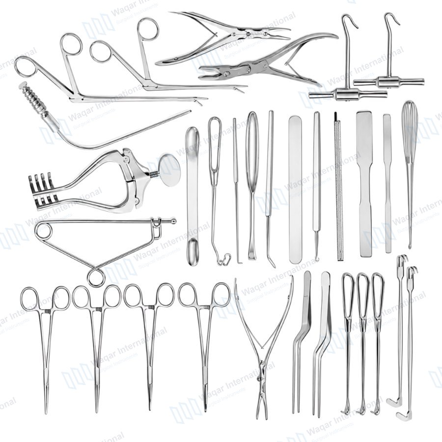Complete Basic Craniotomy Set Neurosurgery Operating Instrument Kit — neuro surgical manufactured by Waqar International, Sialkot