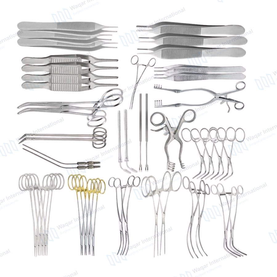 Abdominal Vascular Surgical Instrument Set Cardiovascular Procedure Kit — surgical instruments manufactured by Waqar International, Sialkot