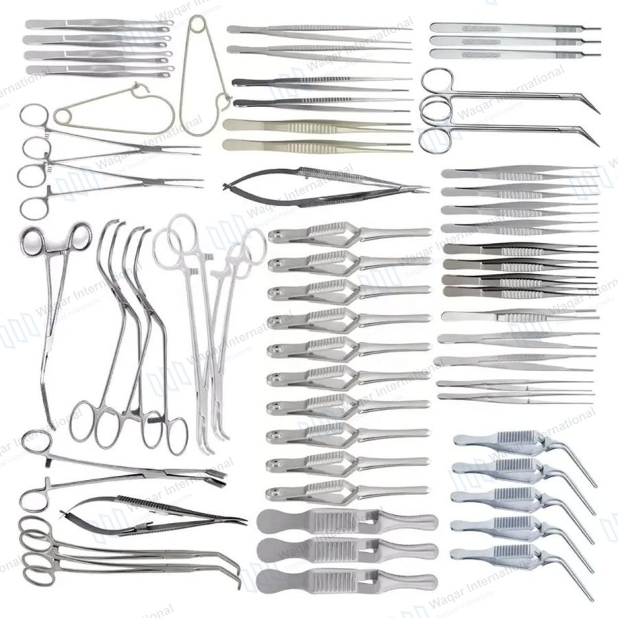 Vascular Operation Instrument Set Reusable Stainless Steel — surgical instruments manufactured by Waqar International, Sialkot