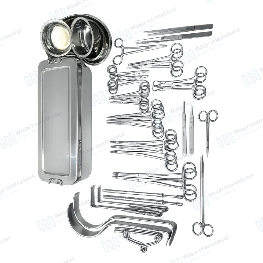 Appendix Removal Surgical Instrument Set Abdominal Operation Tools — surgical instruments manufactured by Waqar International, Sialkot