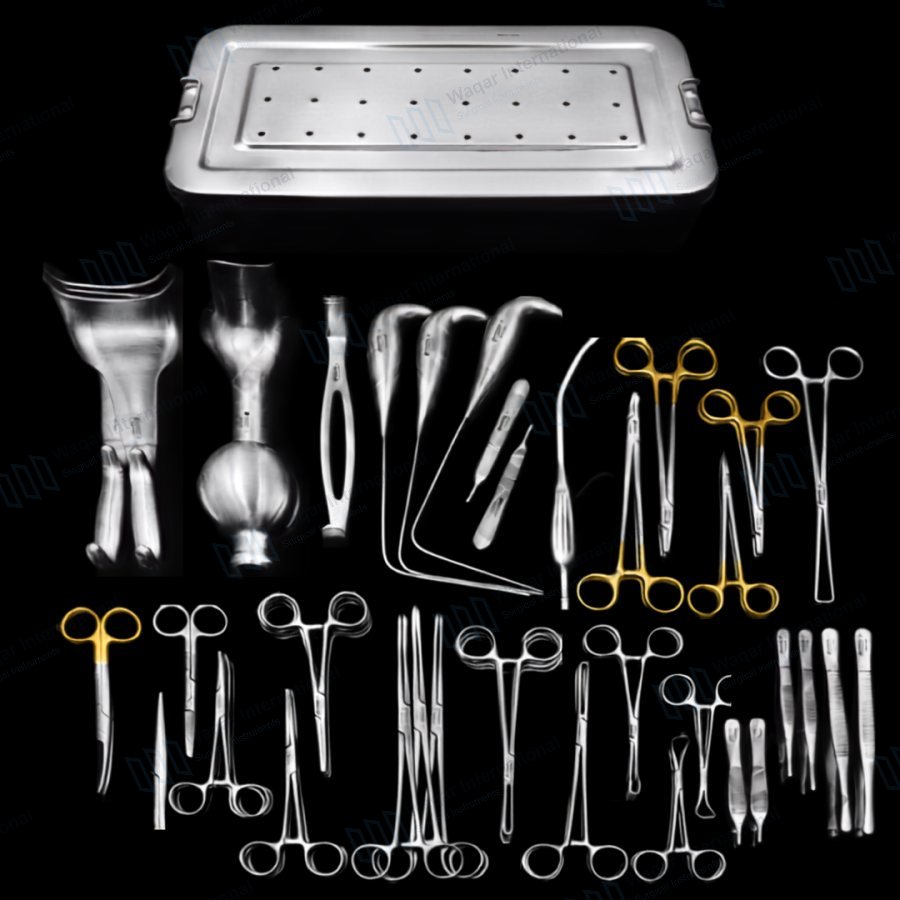 Hysterectomy Surgical Instrument Set for Vaginal Gynecological Procedures Uterine — surgical instruments manufactured by Waqar International, Sialkot