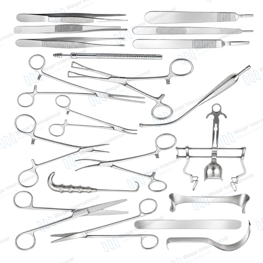 Hysterectomy Surgical Instrument Set Surgical Scissors Gynecology Operation — surgical instruments manufactured by Waqar International, Sialkot