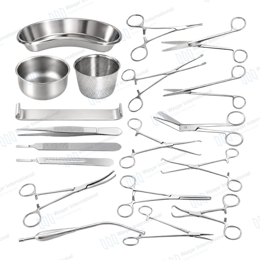 Obstetric Cesarean Surgical Kit Steel Cesarean Operation Instruments — surgical instruments manufactured by Waqar International, Sialkot