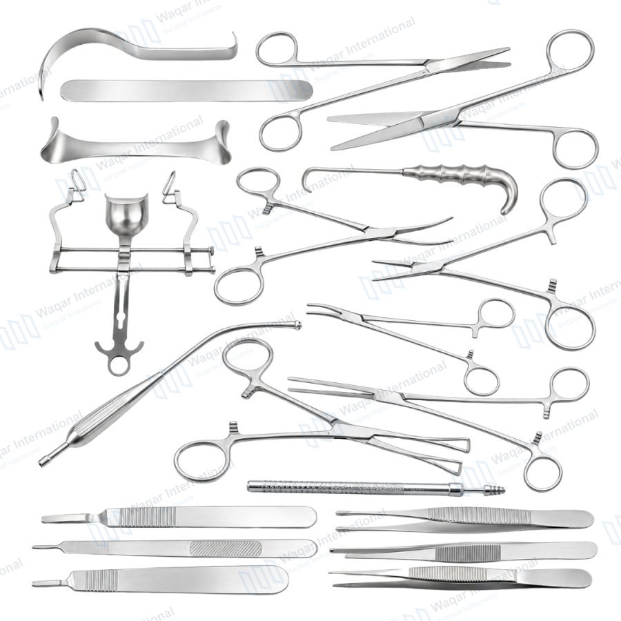 Uterine Surgery Instrument Set Hysterectomy Operation Tools for Gynecological — surgical instruments manufactured by Waqar International, Sialkot
