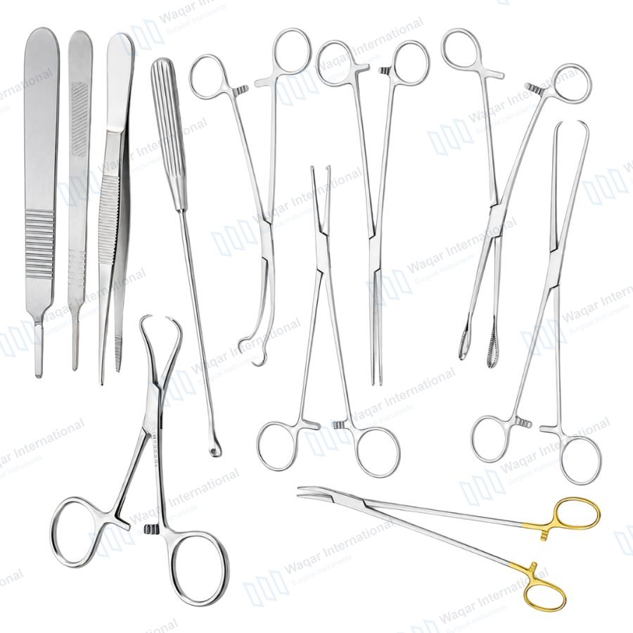 D&C Surgical Instrument Set Gynecology Curettage Kit Uterine Evacuation — surgical instruments manufactured by Waqar International, Sialkot