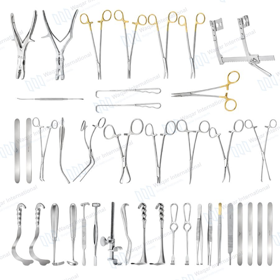 Thoracotomy Surgical Instrument Set Chest Surgery Kit Thoracic Operation — orthopedic instruments manufactured by Waqar International, Sialkot