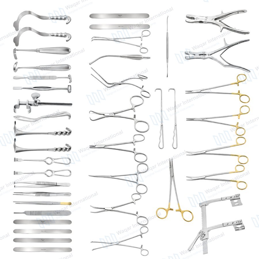 Stainless Thoracotomy Operation Instrument Set Forceps for Thoracic — orthopedic instruments manufactured by Waqar International, Sialkot