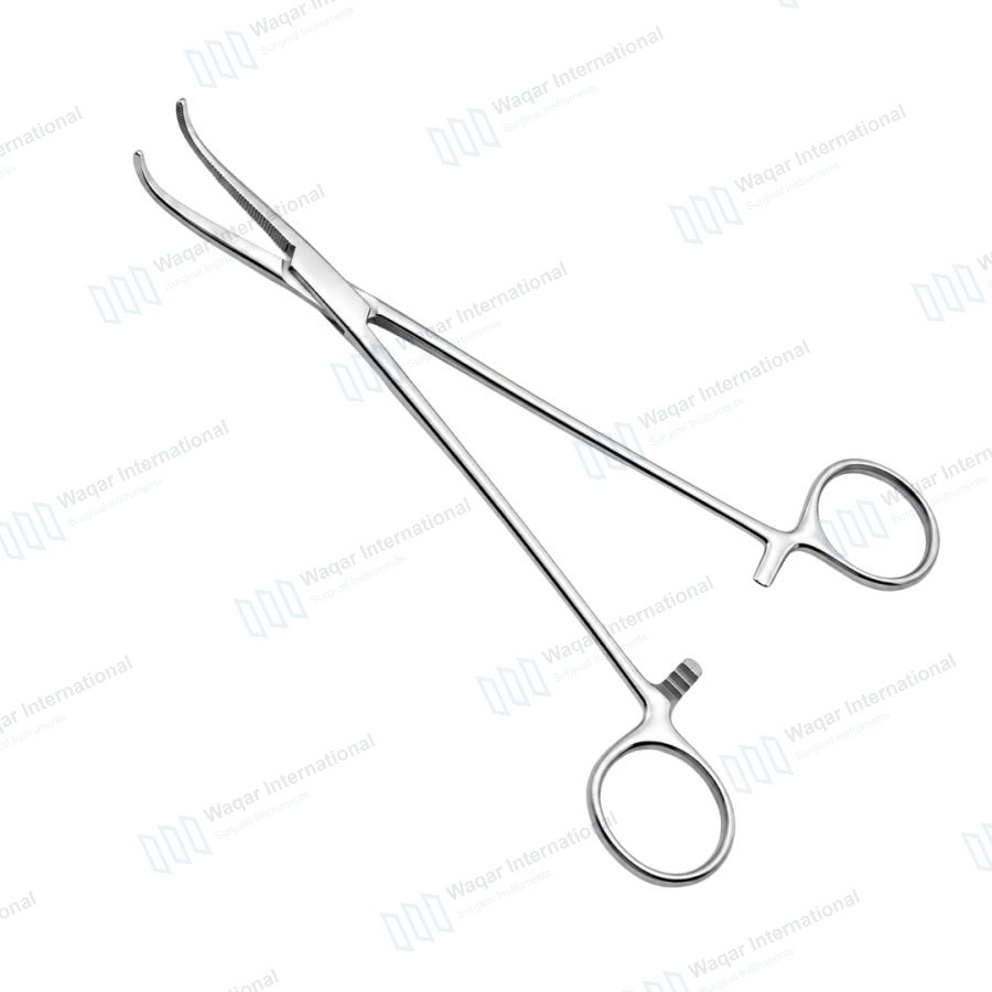 Angled Surgical Forceps for Hemostasis Stainless Steel Instrument — surgical instruments manufactured by Waqar International, Sialkot