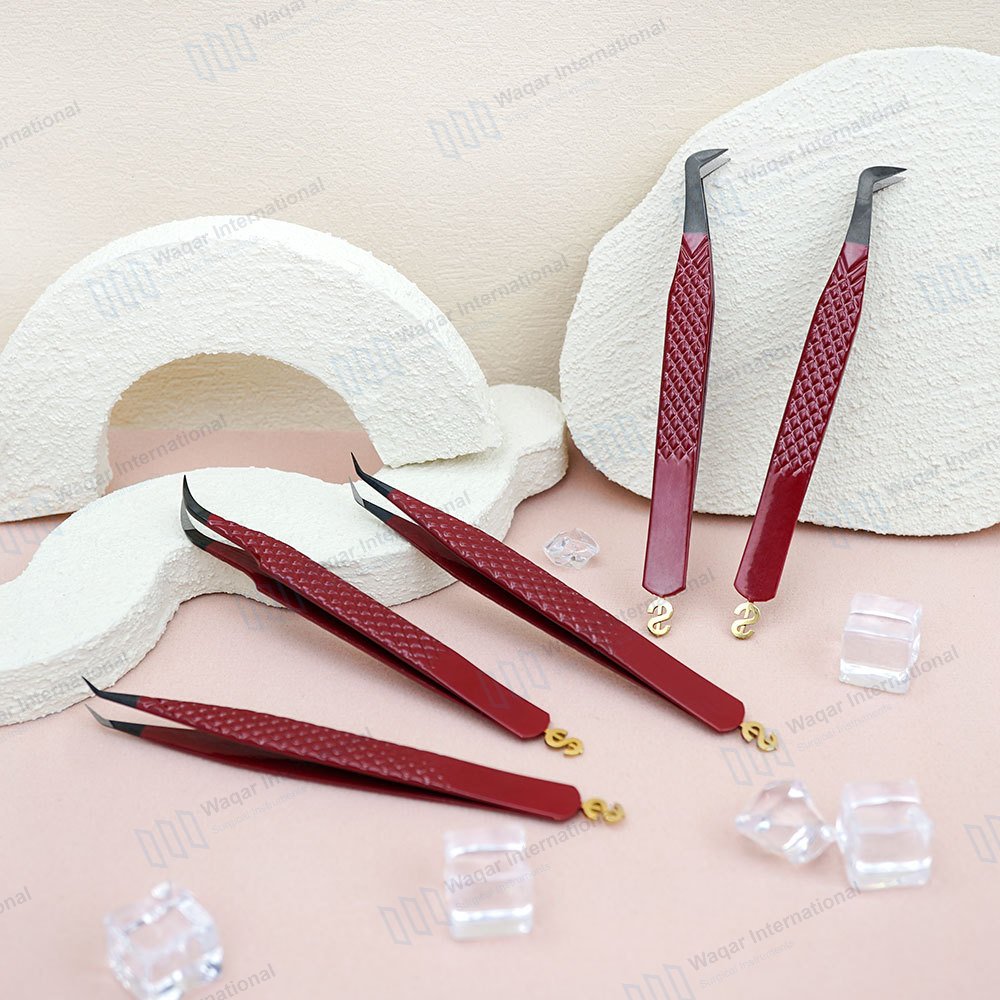 J2 Japanese Stainless Steel Anti-Static Eyelash Extension Tweezers — surgical instruments manufactured by Waqar International, Sialkot