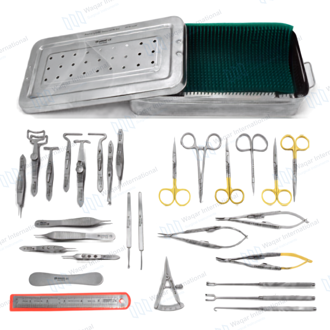 Blepharoplasty Instrument Set-03 30-Piece Eyelid Surgery Tool Kit — surgical instruments manufactured by Waqar International, Sialkot