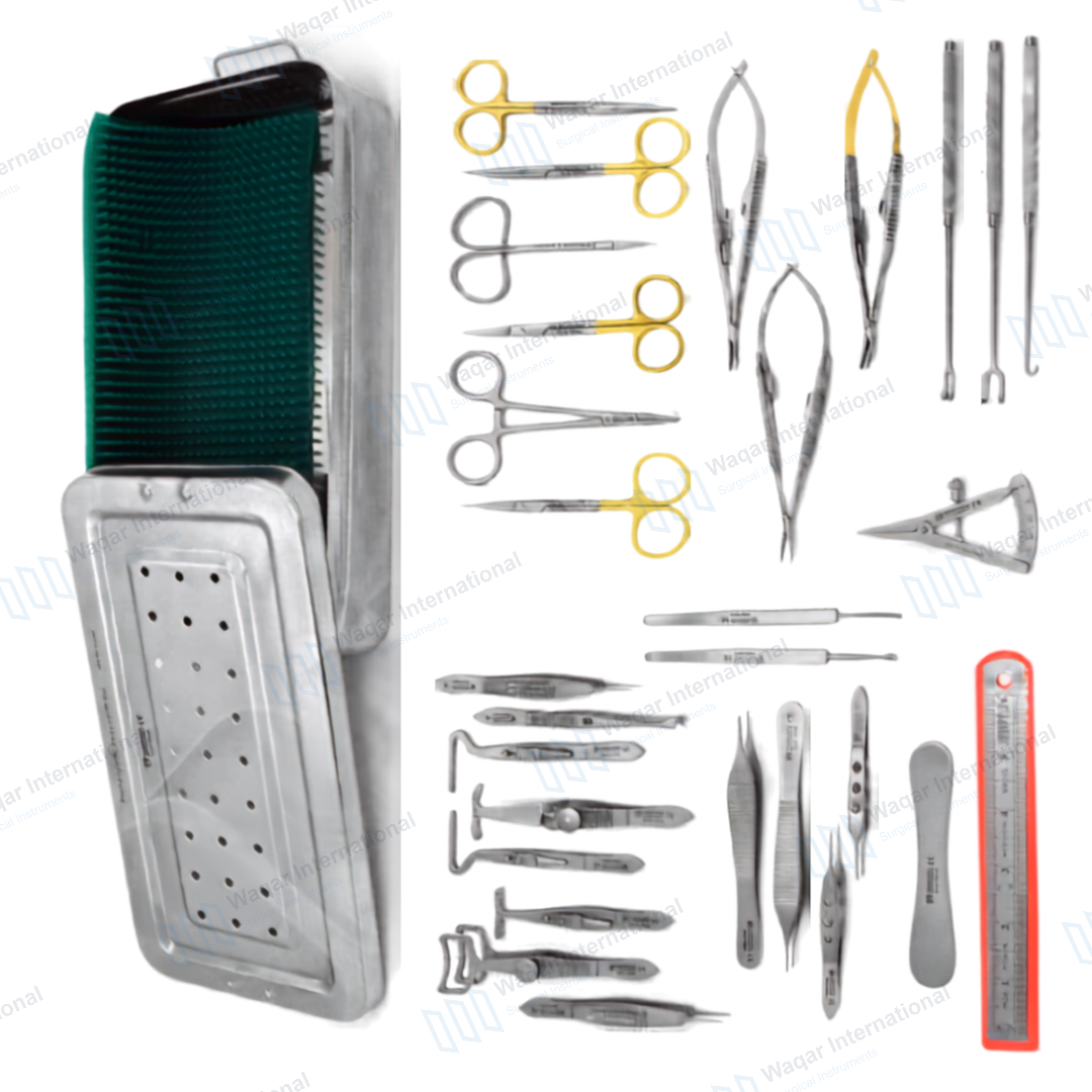 Blepharoplasty Stainless Steel Surgical Instrument Kit 30-Piece Reusable Eyelid — surgical instruments manufactured by Waqar International, Sialkot