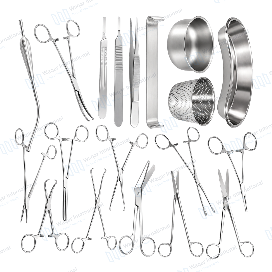Cesarean Instrument Set-01 Steel Cesarean Delivery Surgical Instruments — surgical instruments manufactured by Waqar International, Sialkot