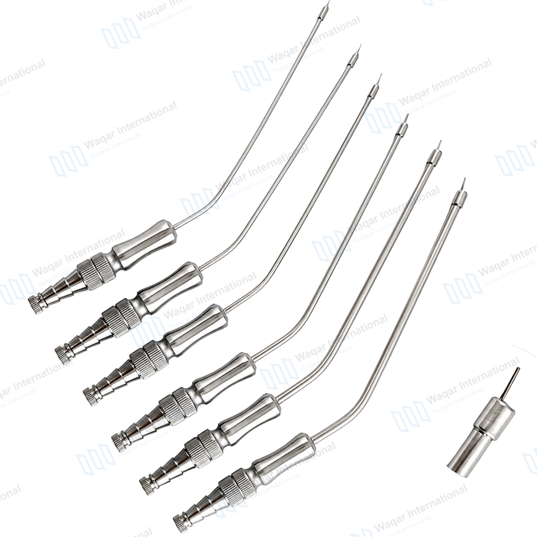 Complete Frazier Suction Tubes Ball Tip 6PCS Surgical Instrument — surgical instruments manufactured by Waqar International, Sialkot