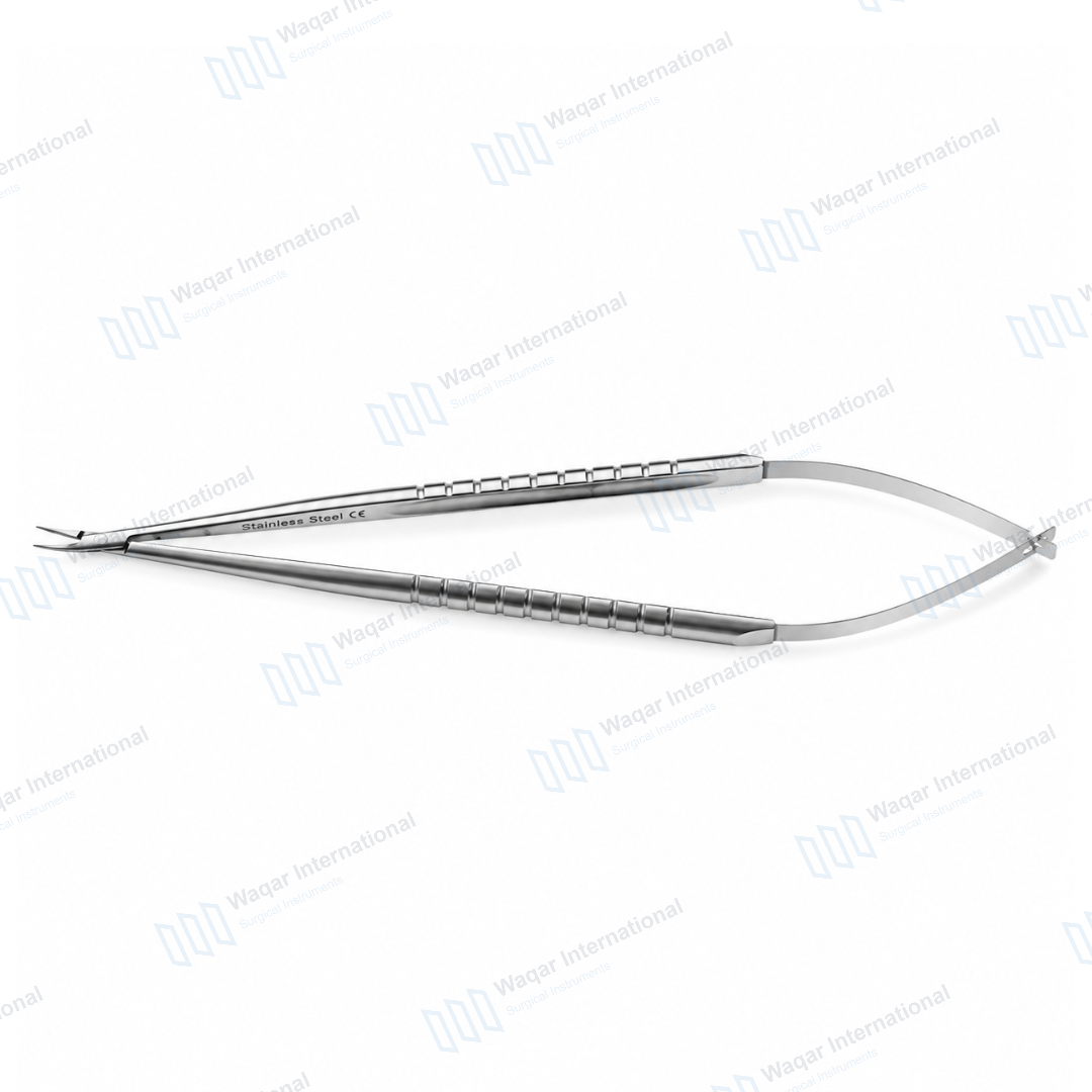 Curved Needle Holder with Lock Stainless Steel Ophthalmic — surgical instruments manufactured by Waqar International, Sialkot