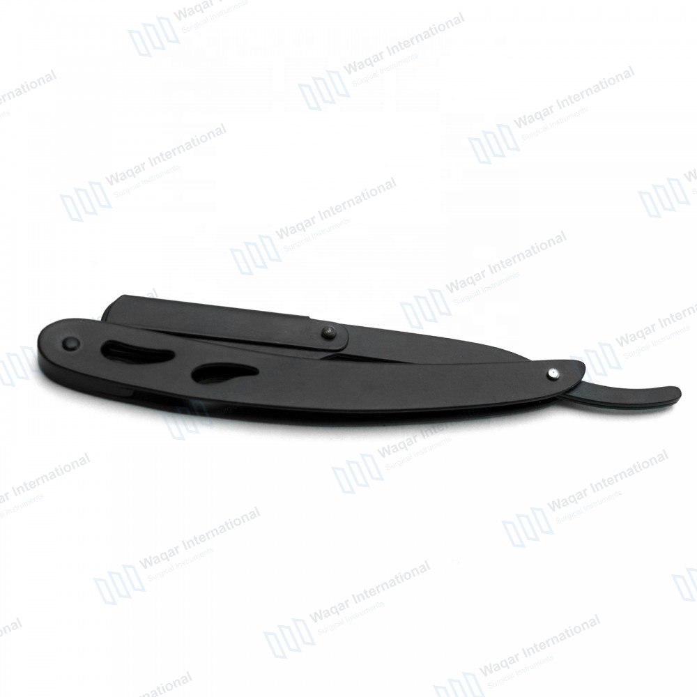 Logo Barber Straight Razor Stainless Steel Blade — surgical instruments manufactured by Waqar International, Sialkot