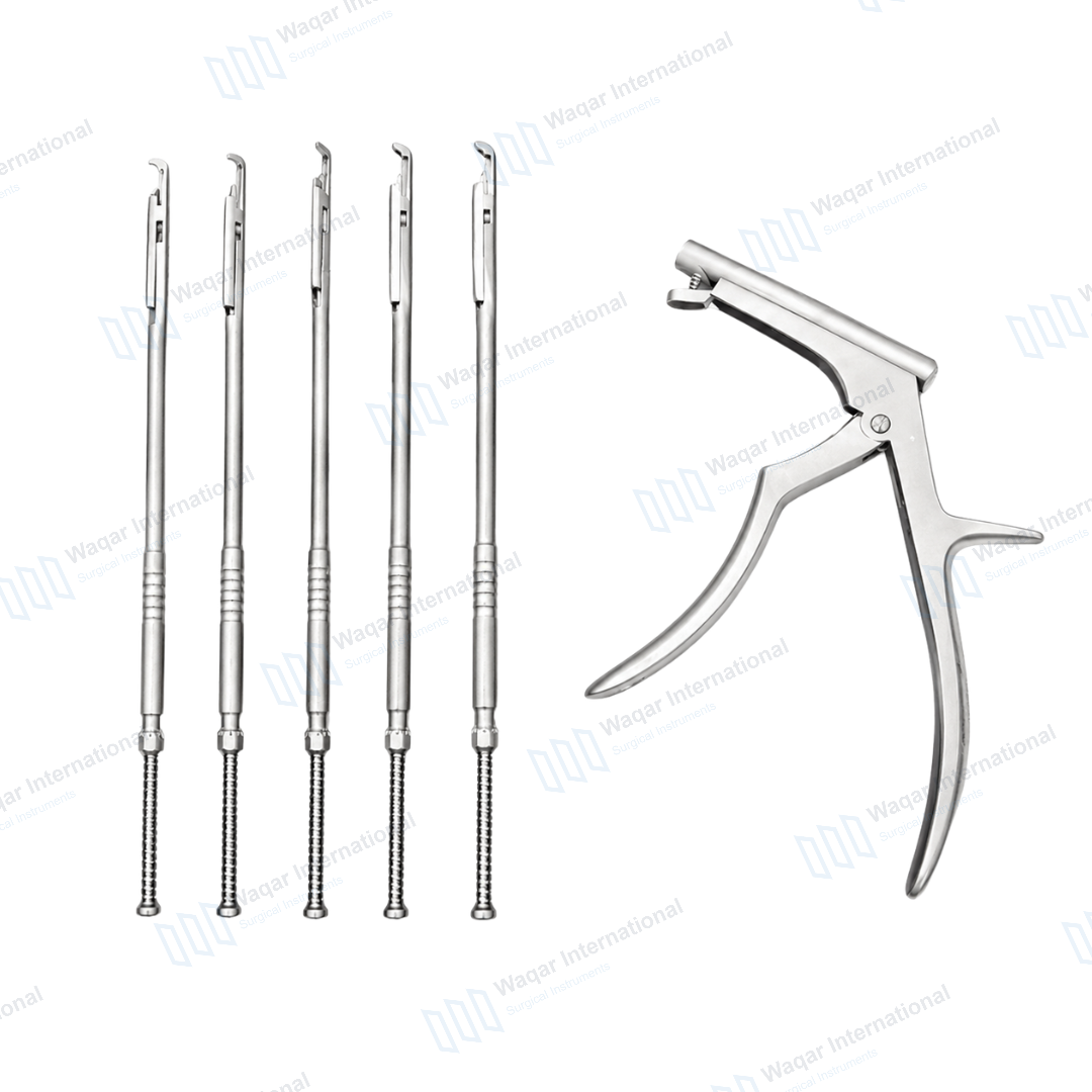 Detachable 360-Degree Rotating Interlaminar Spine Surgical Rongeur Kit Customizable — surgical instruments manufactured by Waqar International, Sialkot