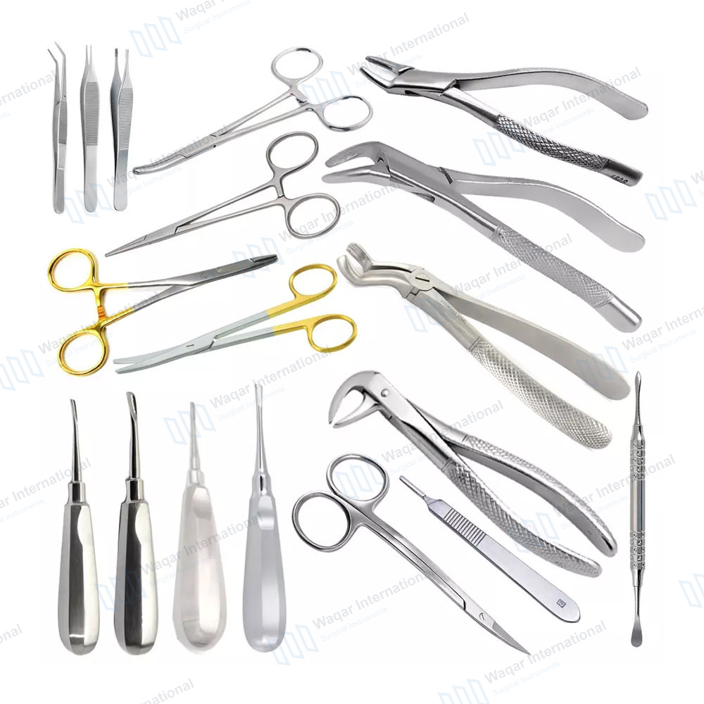 Dog Dental Extraction Kit 18Pcs Veterinary Surgical Instruments Set — surgical instruments manufactured by Waqar International, Sialkot