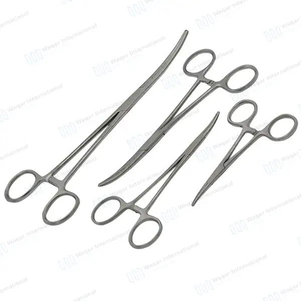 4 Curved Hemostat Forceps Set 3.5”, 5″, 6.25″ & 8″ - surgical instruments manufactured by Waqar International, Sialkot - view 4